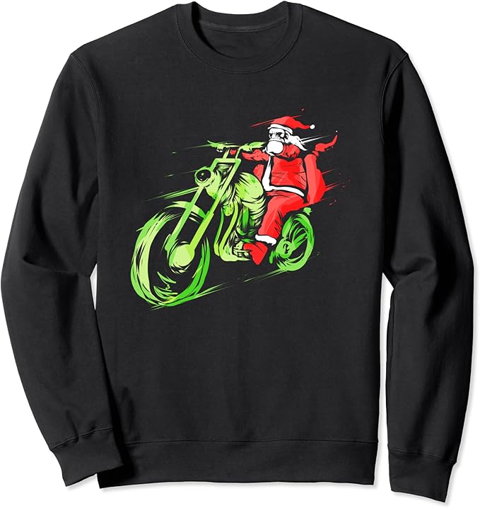 Biker Santa Motorcycle Rider Christmas Gift Motorcyclist Sweatshirt Clothing Biker Santa Motorcycle Rider Christmas Gift Motorcyclist Sweatshirt Clothing